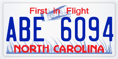 NC license plate ABE6094