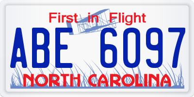 NC license plate ABE6097