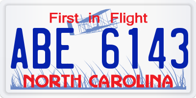 NC license plate ABE6143