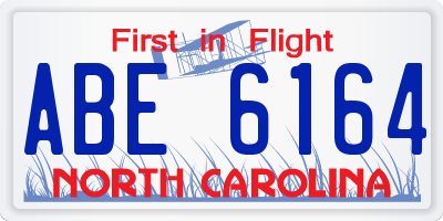 NC license plate ABE6164