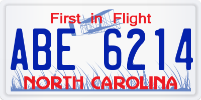 NC license plate ABE6214