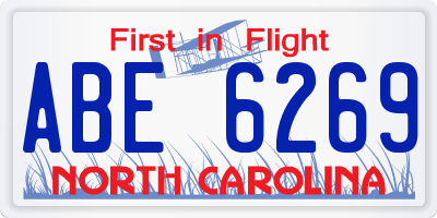 NC license plate ABE6269