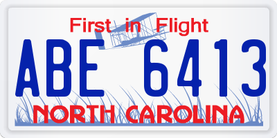 NC license plate ABE6413