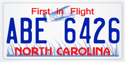 NC license plate ABE6426