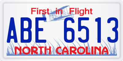 NC license plate ABE6513