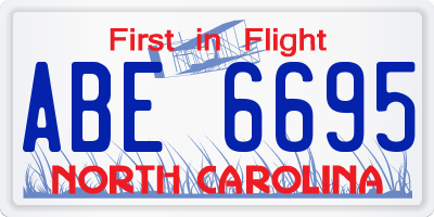 NC license plate ABE6695