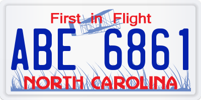 NC license plate ABE6861