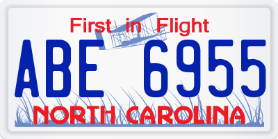 NC license plate ABE6955
