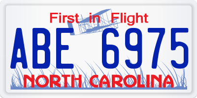 NC license plate ABE6975