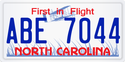 NC license plate ABE7044