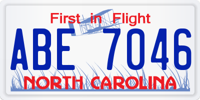 NC license plate ABE7046