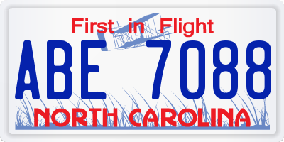 NC license plate ABE7088