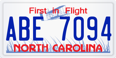 NC license plate ABE7094