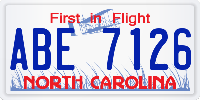 NC license plate ABE7126