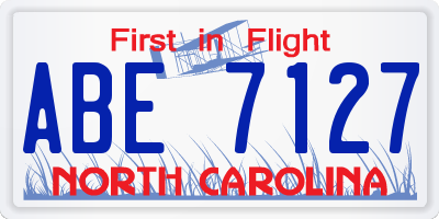 NC license plate ABE7127
