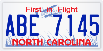 NC license plate ABE7145