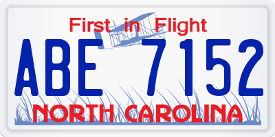 NC license plate ABE7152