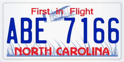 NC license plate ABE7166