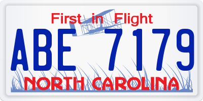 NC license plate ABE7179