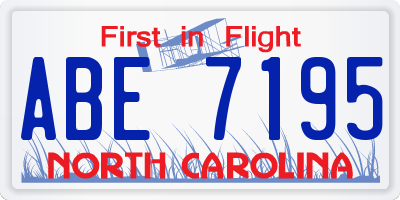 NC license plate ABE7195