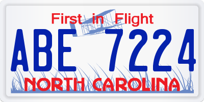NC license plate ABE7224