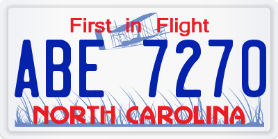 NC license plate ABE7270