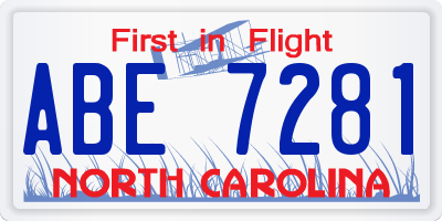 NC license plate ABE7281
