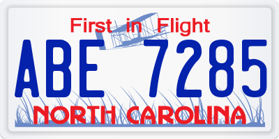NC license plate ABE7285