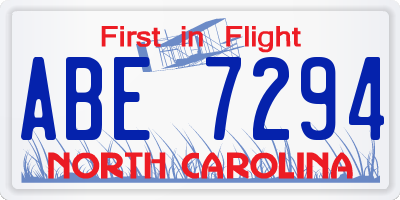 NC license plate ABE7294
