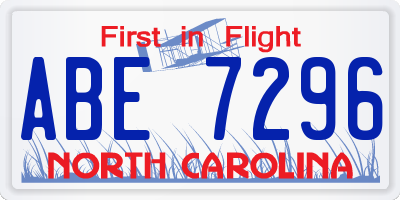 NC license plate ABE7296