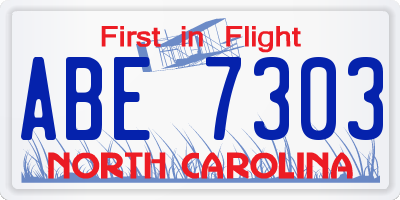NC license plate ABE7303