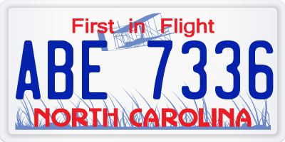 NC license plate ABE7336
