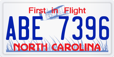 NC license plate ABE7396