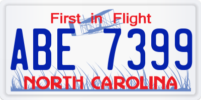 NC license plate ABE7399