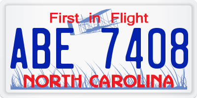 NC license plate ABE7408