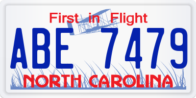 NC license plate ABE7479