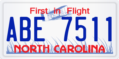 NC license plate ABE7511
