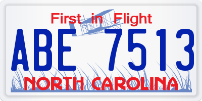 NC license plate ABE7513