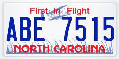 NC license plate ABE7515