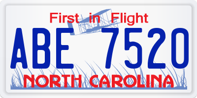 NC license plate ABE7520