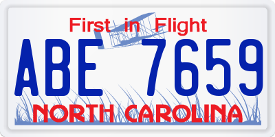 NC license plate ABE7659