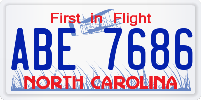 NC license plate ABE7686