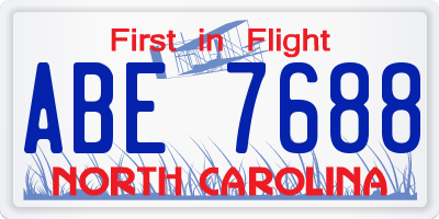 NC license plate ABE7688