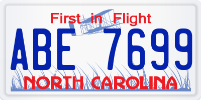 NC license plate ABE7699