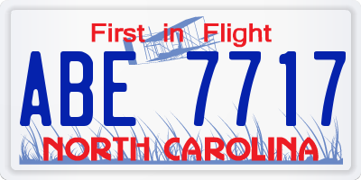 NC license plate ABE7717