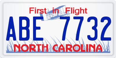 NC license plate ABE7732