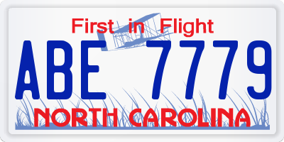 NC license plate ABE7779