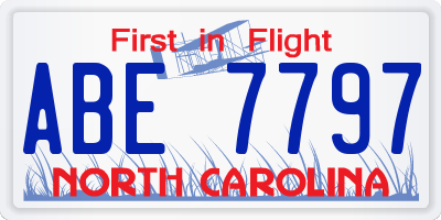 NC license plate ABE7797