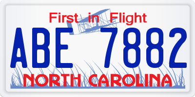 NC license plate ABE7882