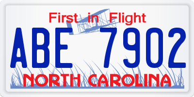 NC license plate ABE7902